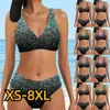 Swimwear féminin 2024 femmes hautes tankini tankini design d'été Printing maillot de bain Bikini Bathing Bathing Two Piece Set Beach Weart XS-8XL