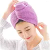 Femmes de serviette Cheveux épaissis en microfibre Tissu de serviettes sèches massives Sac à turban Salle de bain Spécial pour la famille