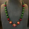 Middle Western Style Green Baby Skin Skin Agate Melanon Stone Started estilo chinês Novo estilo de colar de vidro rosa de estilo chinês Conjunto de jóias