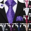 Coules de cou 50 styles 160cm hommes à cravate longue pour le mariage Business Business Purple Silk Coldie Mandkerchief Cuffinks Paisley Jacquard Floral Barry.Wang 240407