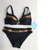 New Split Beach Bikini Two Piece Set Sexy Big and Small Chest Gathering Hot Spring Three Point Swimwear