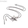 Bolo Ties Blingbling Star Bolo Tie Pendant Lariat Necklace Clavicle Chain Gifts for Girls240407