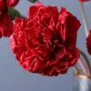 Fleurs décoratives rose rouges carnation artificiel fleur single réel se sentir faux enseignant cadeaux cadeaux faux latex décor de mariage à la maison