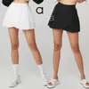 AL-Women's Yoga Tennis Skirt New Comfortable Flattering Stylish Sports Shorts Fun Ruffle Trim Wrap-style Tennis Skirts with Comfy Inner Short Hidden Inner Pocket
