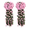 Decorative Flowers Fake Faux Violets Artificial Vine Aesthetic Greenery For Wall Door Garden Fence Balcony Wedding Decoration