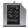 Adaptateur pour Lenovo Thinkpad T440P T540P W540 Optibay 2nd HDD Caddy 9.5mm SATA 3.0 pour 2,5'SSD DVD CAS