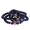 Charm Bracelets Classic Beads Skull Bangles Stone Bangle Bead Men Jewelry Bracelet Accessori BR130