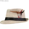 Breda Brim Hats Bucket Xthree Trend Unisex Party Feathered Fedora Trilby Womens Summer Beach Sun Hat Panama Mens Fashion YQ240407