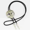 BOLO Ties Rechicgu Western Cowboy Western Vintage Maschera Skull Mask Pendant in pelle Bolo Tra No Novelty Necktie Funny per donne Accessori per gioielli da donna Gift 240407