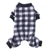 Dog Apparel Pajamas Winter Plush Plaid Pet Pjs Home Wear Comfy Four Legged Puppy Clothes Red Black For Small Medium Dogs Cats