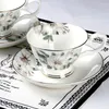 Tasses Saucers européen Bone Chine Set Kapok Coffee Ceramic Afternoon TEA TEA BLACK Flower Cup Home Docoration