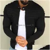 Mäns jackor Mens Winter Slim Fit Warm Coat Moto Biker Stylish Cool Muscle Jacket Outwear Crop Tops Plus Size Drop Delivery Apparel C Dhydv