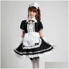 Themakostuum Akihabara cosplay y Franse meid schattige meisjes zwarte lolita jurk uniform school tle Halloween voor vrouwen drop levering apparaat Dhevr