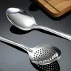 Spoons 2 pezzi Utensili da portata a buffet Usura in acciaio inossidabile Accessorio per cucina per perforazione piccola