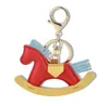 Designer Cute rocking Pony Model Keychain Key Chains & Ring Holder 10.5x9.2CM No Letter Designers Keychains For Porte Clef Gift Men Women Car Bag Pendant Accessories