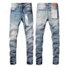 Motorcycle TRENDY KSUBI AM JEANS Jeans Purple Jeans Mens Designer Embroderie Tandage Ripped for Trend Brand Vintage Pant C Religion Pantal