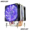 Fans Coolings Computer Arsylid CPU Cooler 6 Heat Pipes Dual-Fan 9cm 4Pin PWM Fan Support Intel LGA115X 1366 2011 TDP 130W Silent X79 X OT8TM