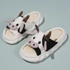 Tofflor Cartoon Cow Unisex Linen Par Spring Summer Slides Mule Men and Women Home Shoes Non-Slip Flip Flops för Four Seasons