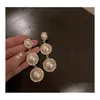 Stud Luxury Designer Earring 925 Sier Simple Pearl Earrings for Women Designers Simated Diamond White Golds Rose Gold Drop Delivery J DHJ9P