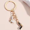 Keychains Lanyards süße Schlüsselbund bunte High Heels Schlüsselketten Emaille Schuhe Ring Freundschaft Geschenke für Frauen Mädchen Handtasche Accessorie Schmuck Q240403