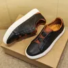 Casual Shoes 2024 Designer Men's äkta läder blandar färglägenheter Loafers Sports Walking Sneakers Zapatos Hombre