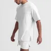 Snabb torr sport mode t shirt mäns korta ärmar sommar avslappnad svart grön överdimensionerad topp tees gym thirt kläder