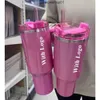 Stanleliness US Stock Cosmo Pink Tumblers Winter Pink Shimmery Limited Edition 40 oz Tumblers 40oz mugs deksel rietje grote capaciteit bier water fles valentijnsdag g mb0k