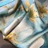 Écharpes mode naturelle réelle écharpe de soie femmes châles enveloppe pour les dames bandana fleur fâchonne féminine écharpes carrées hijab 53cm
