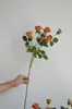 Decoratieve bloemen 6 hoofden lang echte touch kleine rozentak in verbrande oranje/terracohigh kwaliteit nepbloem | diy bloemen |Bruiloft/thuis