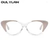 Sunglasses Frames Oulylan Fashion Anti Blue Light Eyeglasses Women Sexy Cat Eye Glasses Frame Vintage Colorblock Decorative Fake Spectacles