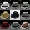 Brede rand hoeden emmer hot verkopen mode unisex str fedora zon hoed panama trilby opvouwbare heren reisgordel yq240407