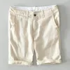 100% Pure Linen Shorts FPR Men Summer Fashion Loose Beach Holiday Shorts Man Casual Shorts Plus Size Y2894 240329