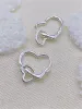Hoop Huggie Earrings 925 Sier Plated Double Love Heart For Women Girls Hies Party Jewelry Gift Pseras Mujer E775 Drop Delivery Otesw