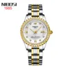 Titta på Nibosi, Casual Women's Steel Band Couple's Watch, Waterproof Night Glow inlaid English Watch