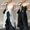 High Street Women Y2K Tank Tops Solid Color Sleeveless Camisole Sexig spaghetti Rem Lågklipp Vest Summer Party Club Top 240327