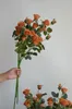 Decoratieve bloemen 6 hoofden lang echte touch kleine rozentak in verbrande oranje/terracohigh kwaliteit nepbloem | diy bloemen |Bruiloft/thuis