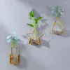 Vases Home Decor Metal Flower Iron Holde Glass Crafts Creative Living Room Table Hydroponic Decorative Bottle Office Office Office