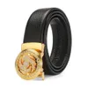 New fashion men's designer belt rotating alloy automatic buckle casual hundred bypass head layer cowhide belt