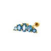Stud Earrings 1Piece 20G Stainless Steel Blue Zircon Screw Earring For Women Jewelry Ear Cuff 0.8mm Piercing Christmas Gift
