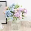 Decoratieve bloemen Hydrangea Artificial Peony Bouquet Silk Ball Flower Home Centerpieces Blue Tafel Bruiloft Blooming Fake Stage Decora O9Y8