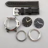 Sats 44mm ST2555 Movement Case Rostfritt stålfodral Män Automatisk mekanisk klocka Black Dial Luminous Hands Watch Replacement Part