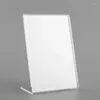 Frames 10pcs Office acrylique A6 Bafilet Affichage Stands Counter Plastic Message Board Menu College Holder for Business Affiche