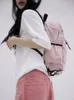 Bordado coreano Bow Women Nylon Pink mochilas para niñas Bolsas escolares de alta capacidad bolsas de viaje livianas femeninas Estilo preppy 240329