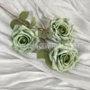 Decorative Flowers 3-Head Cappuccino Rose Manta Artificial Flower Wedding Arrangement Home Furnishings El Decoration Fake