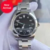 블랙 다이얼 방지용 남성 감시 DHGATE 자동 40mm 스테인리스 스틸 904L 실버 시계 스트랩 사파이어 거울 접이식 버클 50m 과학 체인 링크