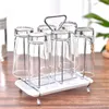 Stockage de cuisine 6 tasse d'eau drainage support en verre rack de maison de maison tasses