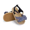 Sandalen Meckior zomer babymeisje schoenen boog plaid babys tuin geboren anti-slip rubberen bodem eerste wandelaars