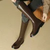 Autumn and Winter Flat Bottomed Oversized Womens Boots Long Sleeves Thick Legs Wide Chubby Feet Not Exceeding Knee Height Knight