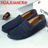 Chaussures décontractées Été pour hommes Landes de mode Men de mode Suede en cuir authentique mocassins Light Outdoor Slip on Men's Flats Male Mâle