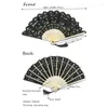 Decorative Figurines 27cm White Bamboo Bone Lace Folding Fan Waaiers Hand Wedding Favors And Gifts Abanico De Mano Abanicos Para Boda